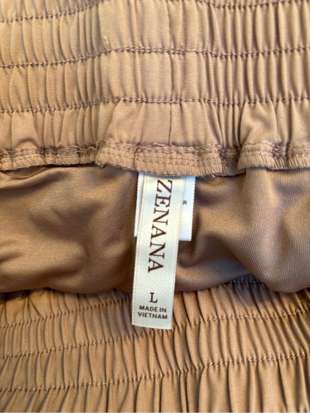 Zenana Outfitters women’s ' Tan Elastic Waist Shorts- Tan